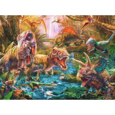 Puzzle Ravensburger-13348 Pièces XXL - Le rassemblement des dinosaures