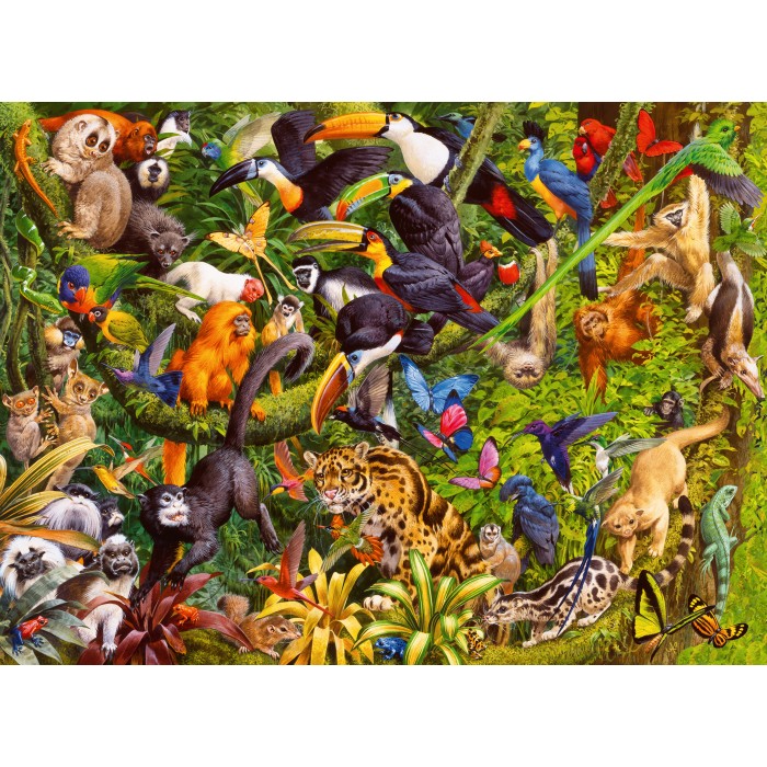 Puzzle Ravensburger-13351 Pièces XXL - Jungle Colorée