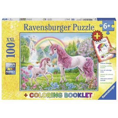 Puzzle Ravensburger-13698 Licornes Magiques - Avec Livret à Colorier