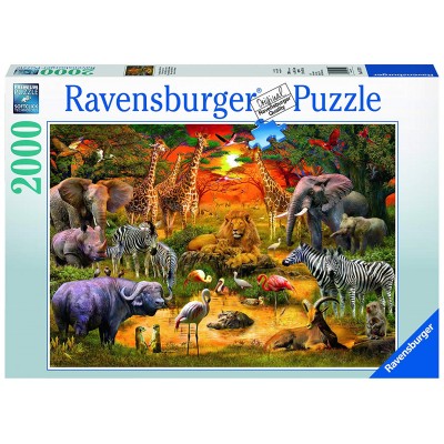 Puzzle Ravensburger-16702 Rassemblement au Point d'Eau