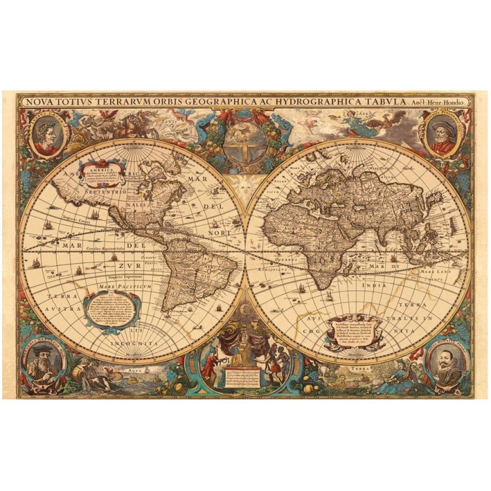 Puzzle  Ravensburger-17411 Mappemonde antique