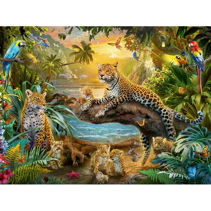 Famille de léopards dans la jungle