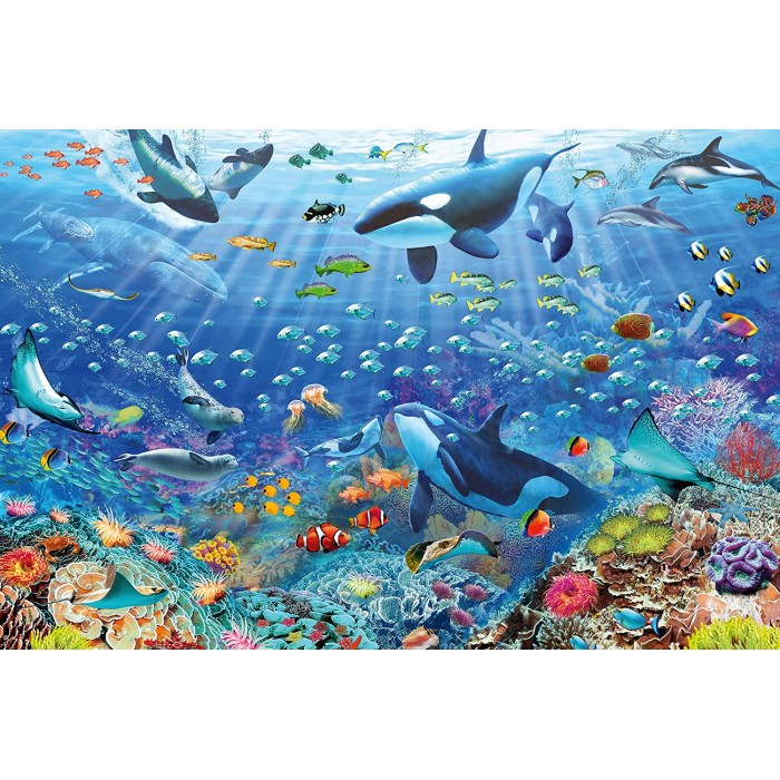 Puzzle  Ravensburger-17444 Monde sous-marin coloré