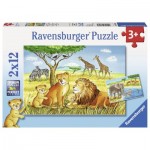   2 Puzzles - Eléphant, Lion & Co