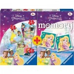  3 Puzzles + Memory - Disney Princesses