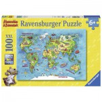Puzzle   Pièces XXL - Carte du Monde en Allemand