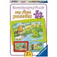 Puzzle Cadre - Petits Animaux du Jardin (3x6 Pièces)