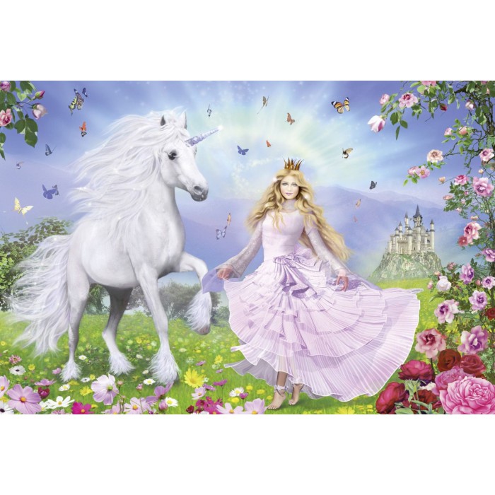 Puzzle  Schmidt-Spiele-55565 La princesse des licornes