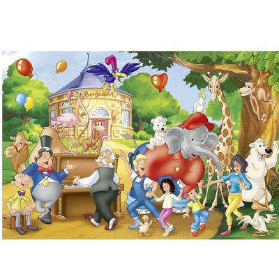 Puzzle Schmidt-Spiele-56023 Benjamin Blümchen: Fête du zoo