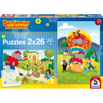 Schmidt-Spiele-56076 2 puzzles Benjamin Blümchen : S'amuser avec Benjamin