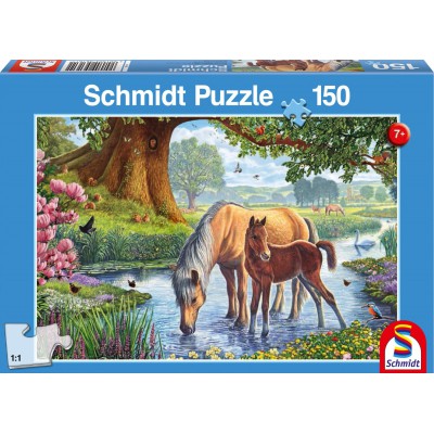 Puzzle Schmidt-Spiele-56161 Chevaux dans le Ruisseau