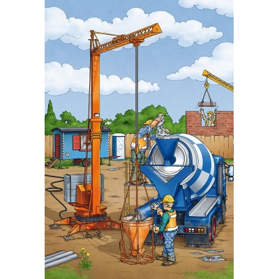 Schmidt-Spiele-56200 3 Puzzles - Sur le Chantier