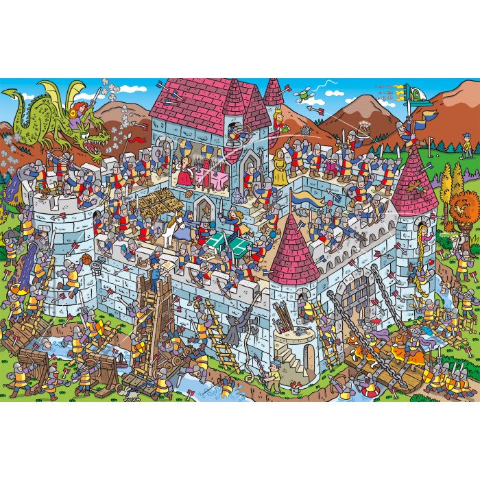 Puzzle  Schmidt-Spiele-56453 Vue sur le Château des Chevaliers