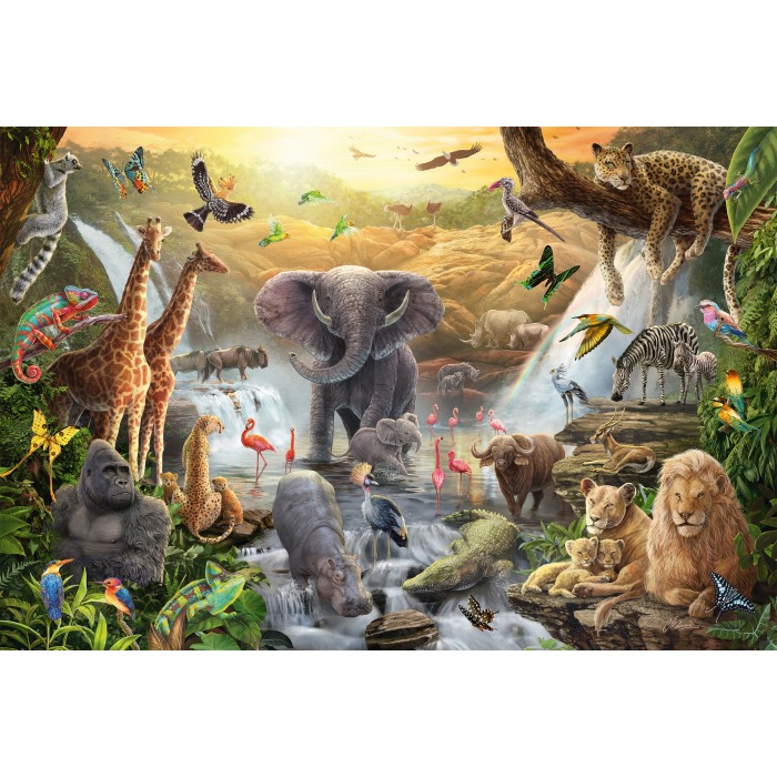 Puzzle  Schmidt-Spiele-56454 Animaux en Afrique