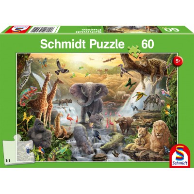 Puzzle Schmidt-Spiele-56454 Animaux en Afrique