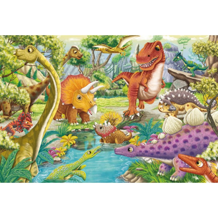3 Puzzles - Les dinosaures s'amusent