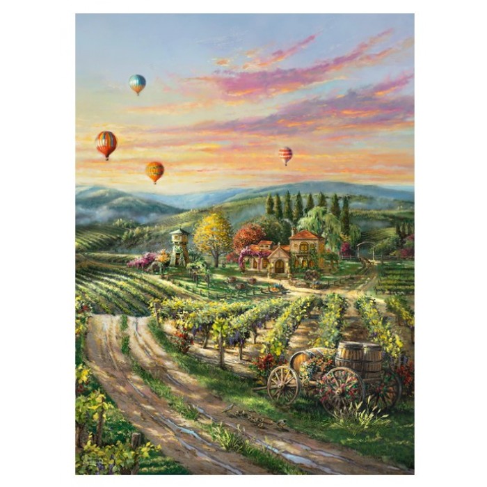 Puzzle  Schmidt-Spiele-57366 Thomas Kinkade - Peaceful Valley Vineyard