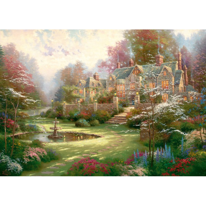 Puzzle  Schmidt-Spiele-57453 Thomas Kinkade : Le Manoir