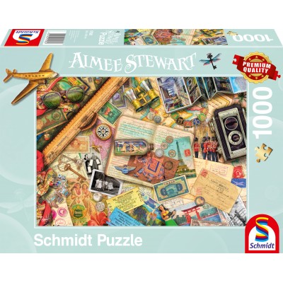 Puzzle Schmidt-Spiele-57581 Sur la Table - Souvenirs de Voyage