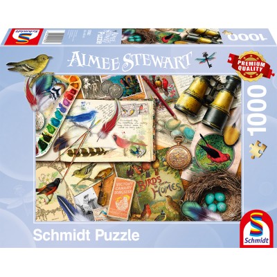 Puzzle Schmidt-Spiele-57582 Sur la Table - Observation Des Oiseaux