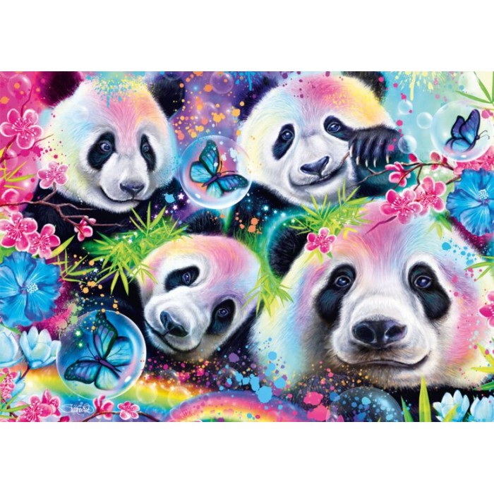 Puzzle  Schmidt-Spiele-58516 Pandas Fluo