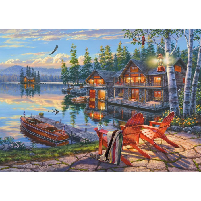 Puzzle  Schmidt-Spiele-58530 Sur les Rives du Lac Loon, New York