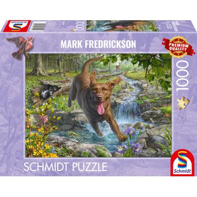 Puzzle Schmidt-Spiele-58559 Mark Fredrickson - Retriever au Printemps