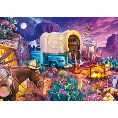 Puzzle Schmidt-Spiele-58576 Jeff Haynie - Camping au Far West