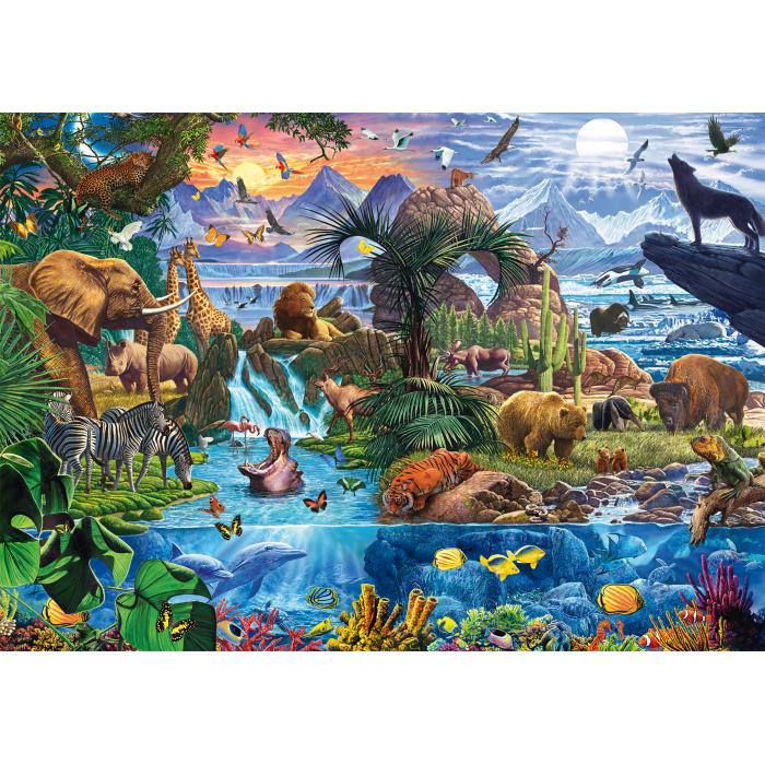 Puzzle  Schmidt-Spiele-58866 Panorama de la Vie Sauvage