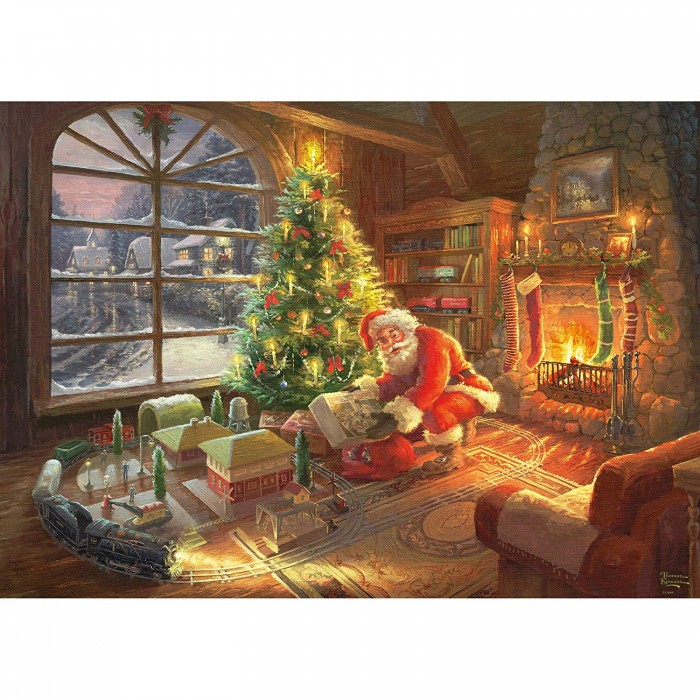 Puzzle  Schmidt-Spiele-59495 Thomas Kinkade - Le Père Noël est là!