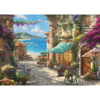 Puzzle Schmidt-Spiele-59624 Thomas Kinkade - Café sur la Côte Italienne