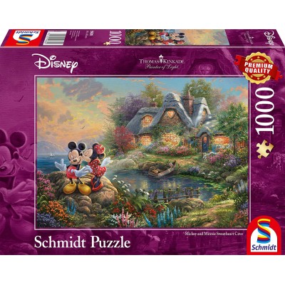 Puzzle Schmidt-Spiele-59639 Thomas Kinkade, Disney-Sweethearts Mickey & Minnie