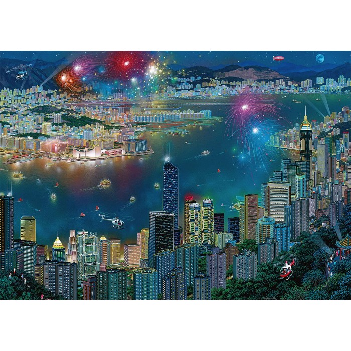 Puzzle  Schmidt-Spiele-59650 Alexander Chen - Feux d'Artifice sur Hong Kong