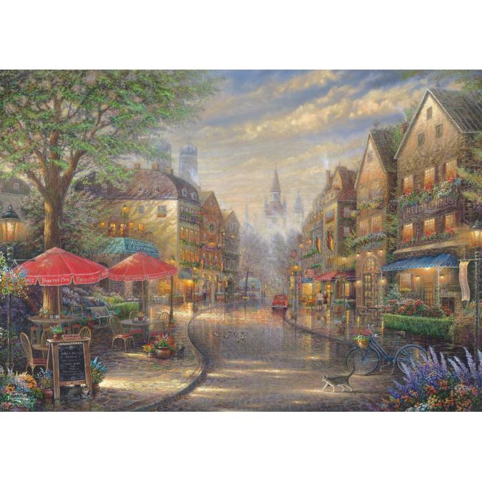 Puzzle  Schmidt-Spiele-59675 Thomas Kinkade, Café à Munich