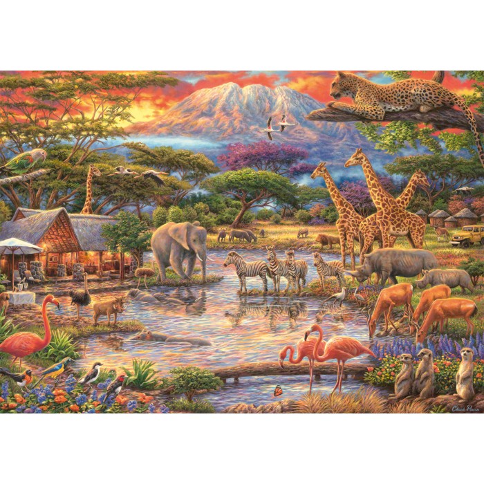 Puzzle  Schmidt-Spiele-59708 Au Pied du Kilimandjaro