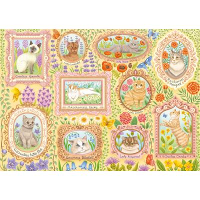 Puzzle Schmidt-Spiele-59792 Nobles Chats Parmi les Fleurs