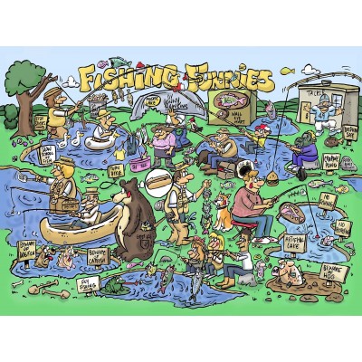Puzzle Sunsout-16003GW Jonny Hawkins - Fishing Funnies
