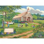Puzzle  Sunsout-22164 Peggy Myrick Knight - Sunday Dinner on the Grounds