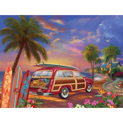 Puzzle Sunsout-31413 Pièces XXL - Surfer au Coucher de Soleil