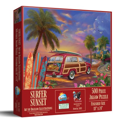 Puzzle Sunsout-31413 Pièces XXL - Surfer au Coucher de Soleil