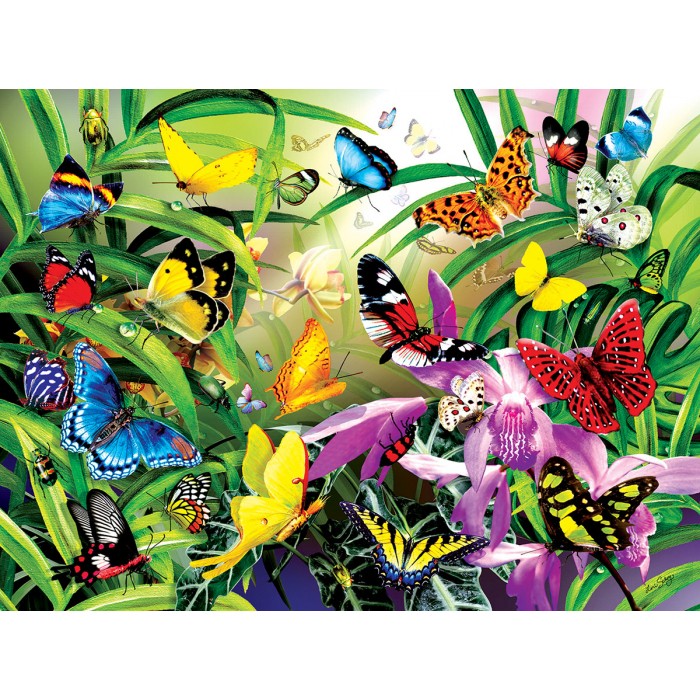 Puzzle Sunsout-34867 Lori Schory - Tropical Butterflies