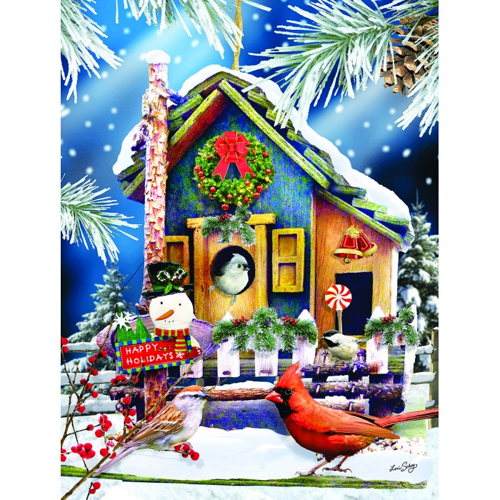 Puzzle Sunsout-34966 Pièces XXL - Maison d'Oiseaux de Noël