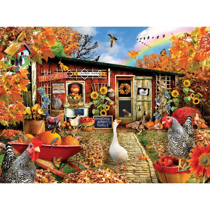 Puzzle Sunsout-35086 Lori Schory - Chicken Crossing