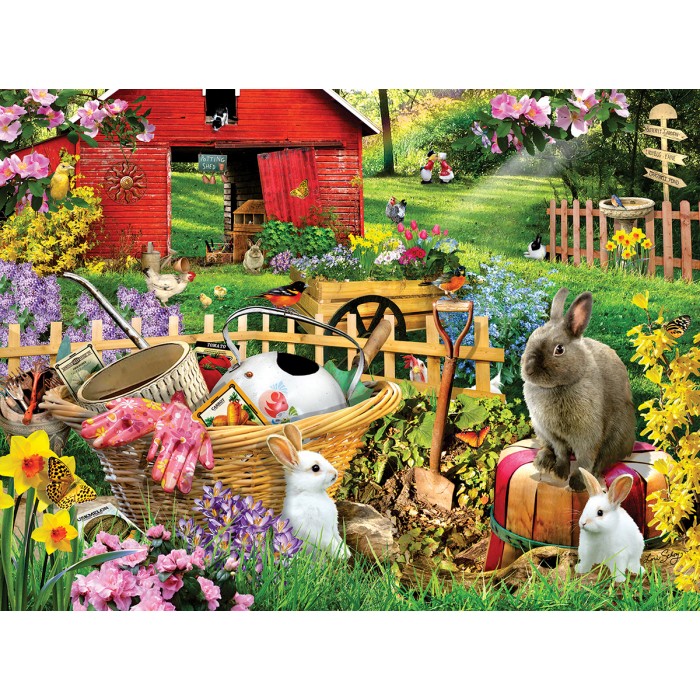 Puzzle  Sunsout-35248 Pièces XXL - Lori Schory - Le Jardin des Lapins