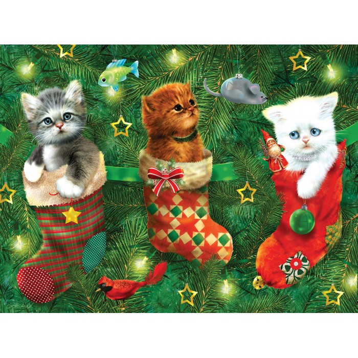 Puzzle  Sunsout-37160 Chausettes Pleines de Chatons