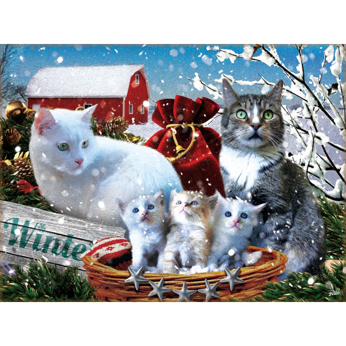 Puzzle  Sunsout-42227 Pièces XXL - Chatons d'hiver