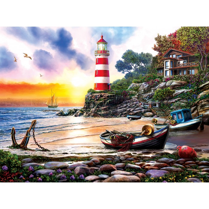 Puzzle Sunsout-42925 Lighthouse Harbor