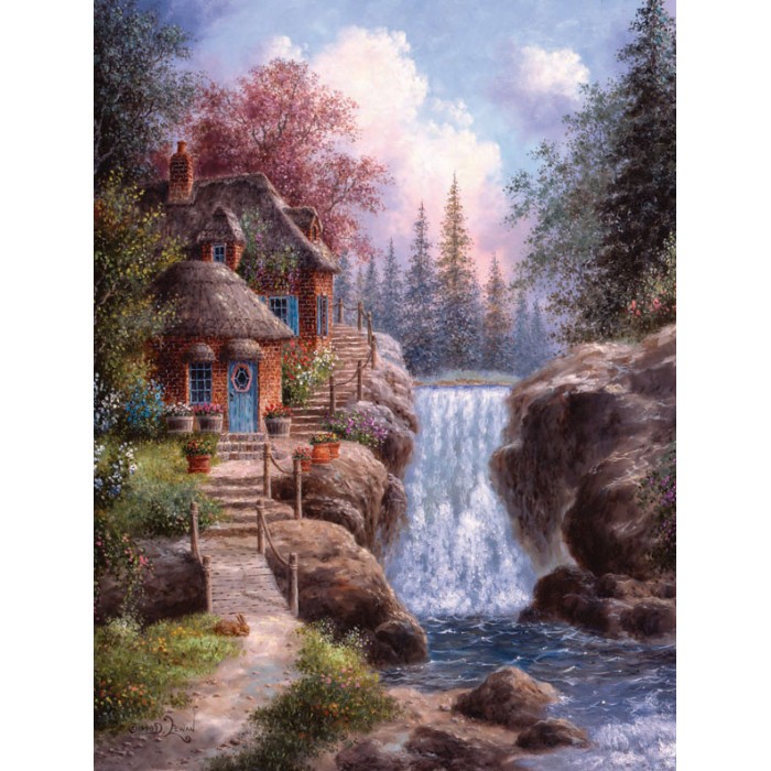 Puzzle Sunsout-48371 Dennis Lewan - Tranquility Falls