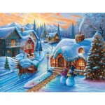 Puzzle  Sunsout-51375 Pièces XXL - Village de Noël au Coucher du Soleil