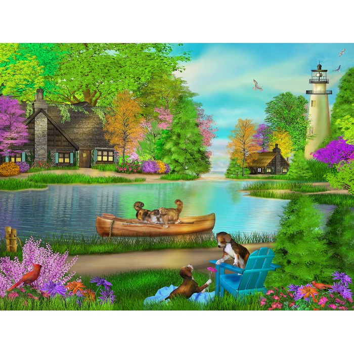 Puzzle  Sunsout-66515 Au Bord de la Mer